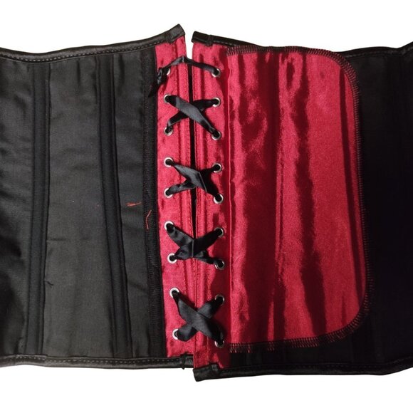 💜 Red Sparkle Underbust Corset and Thong Set - Picture 8 of 10